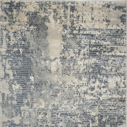 2' X 4' Grey And Beige Abstract Power Loom Non Skid Area Rug
