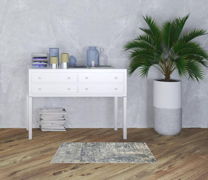 2' X 4' Grey And Beige Abstract Power Loom Non Skid Area Rug