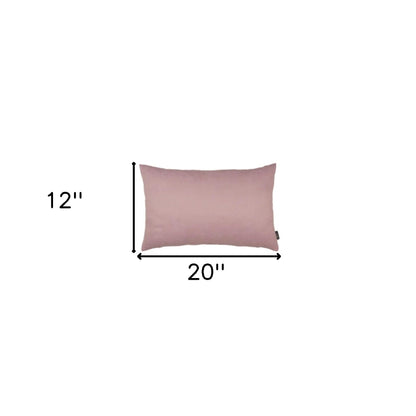 Set Of Two 12" X 20" Light Pink Zippered Polyester Lumbar Pillow Cover