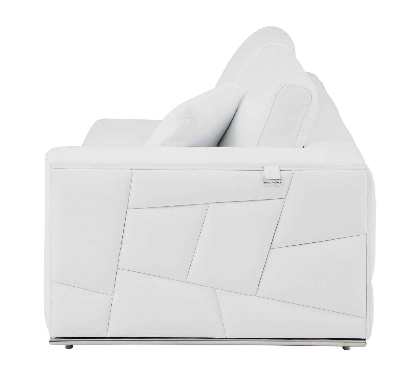 White Italian Leather Reclining L Shaped Two Piece Corner Sectional