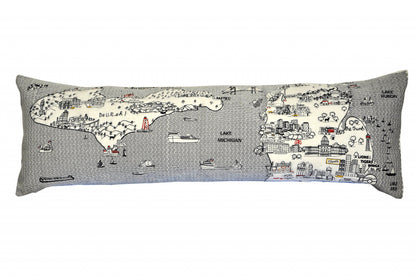 14" X 46" Cream Wool Zippered Pillow