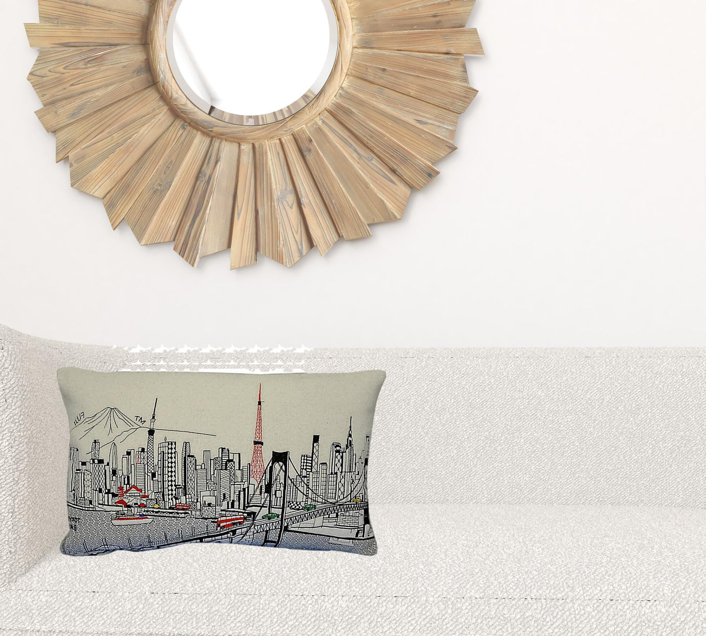 14" X 25" Cream Wool Zippered Pillow