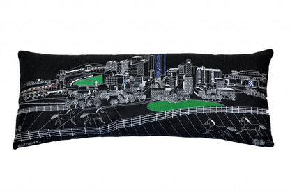 35" Black Lexington Nighttime Skyline Lumbar Decorative Pillow