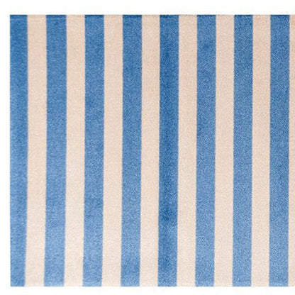 2' X 6' Ocean Blue And Sand Striped Tufted Washable Non Skid Area Rug