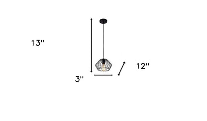 Black Metal Cage Modern Industrial Single Bulb Hanging Pendent Light