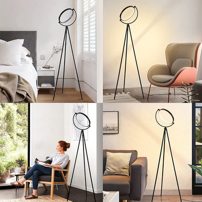 60" Black LED Tripod Floor Lamp With Globe