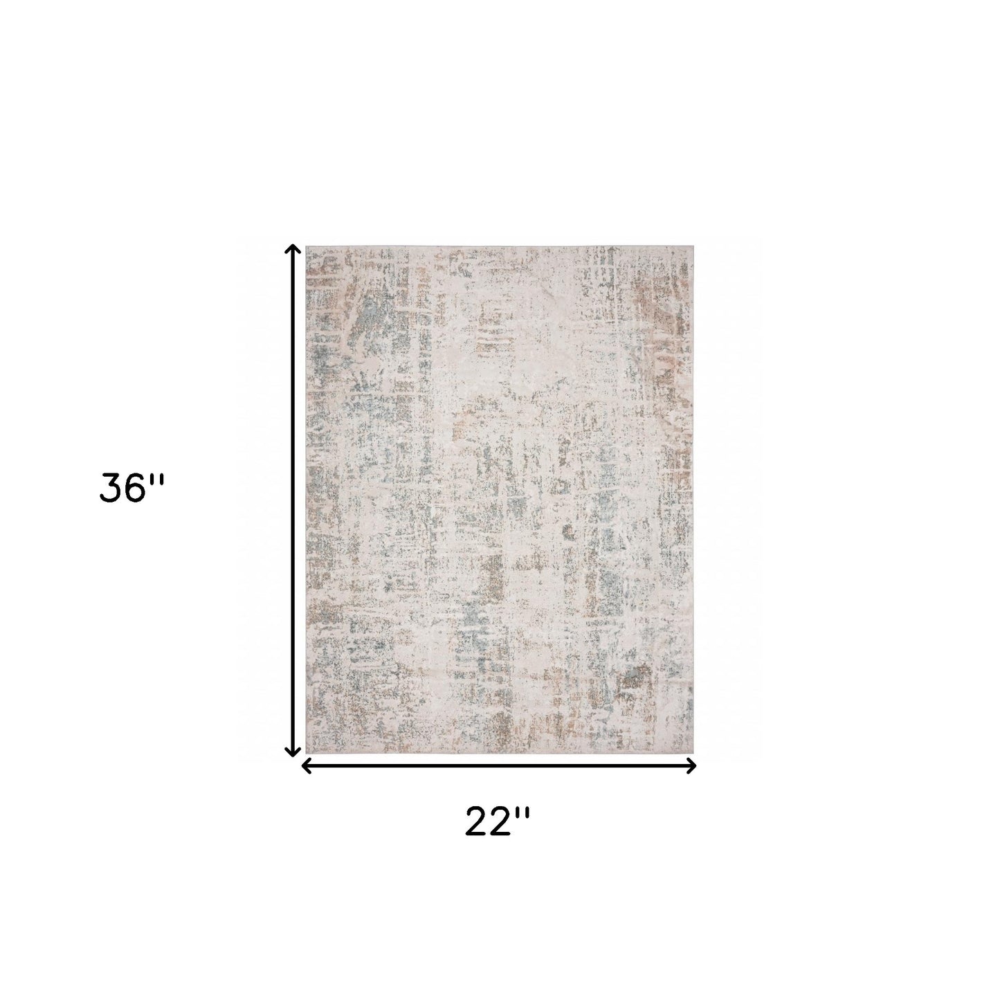 2' X 3' Gray Blue Taupe And Cream Abstract Distressed Stain Resistant Area Rug