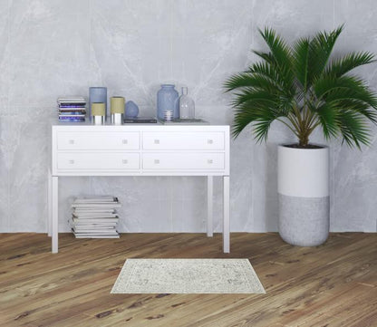 2' X 3' Ivory Gray And Taupe Floral Stain Resistant Area Rug