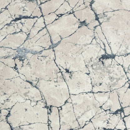 5' X 7' Blue And Gray Abstract Stain Resistant Area Rug