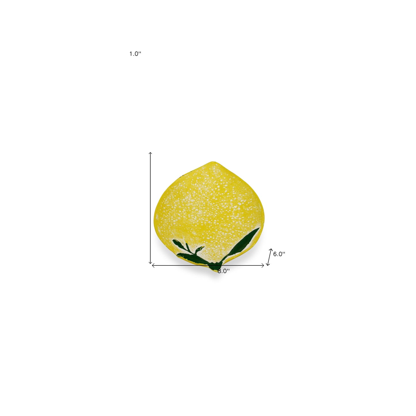 8" Yellow Lemon Metal Handmade Tray