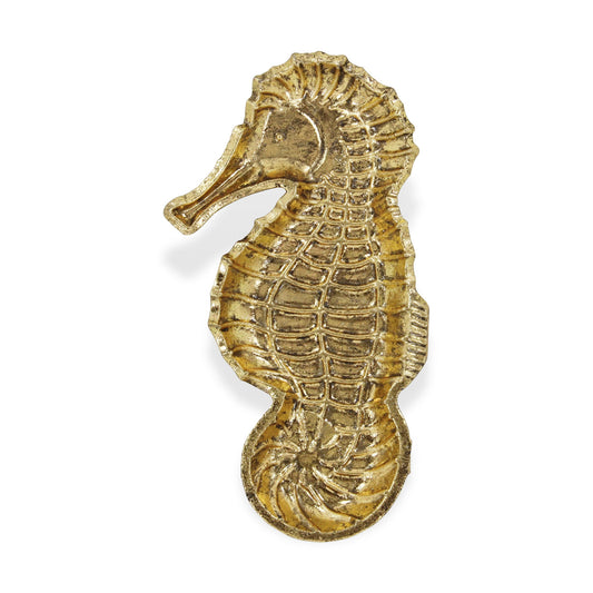 6" Gold Sea Horse Metal Handmade Tray