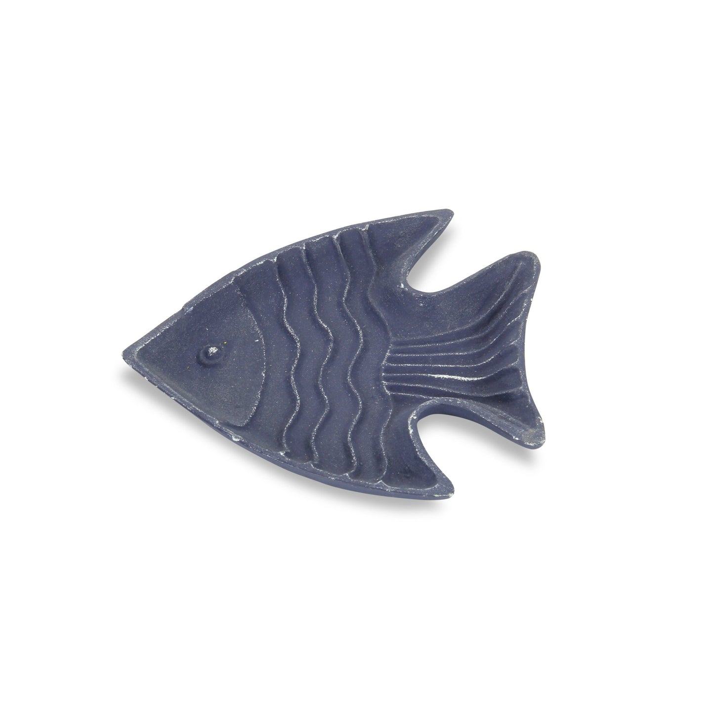 8" Blue Gray Angel Fish Metal Handmade Tray