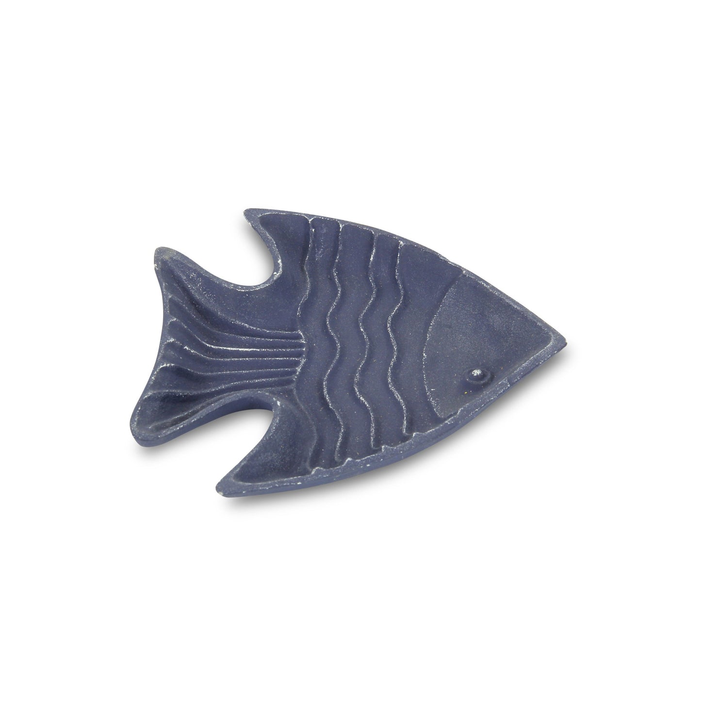 8" Blue Gray Angel Fish Metal Handmade Tray