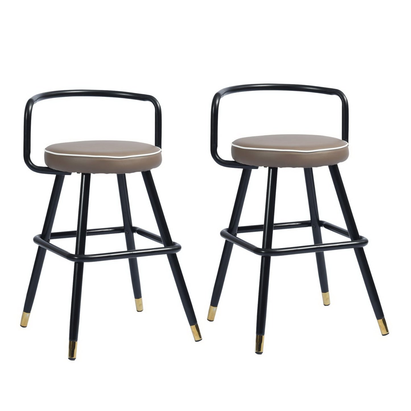Set Of Two 32" Black Backless Counter Height Bar Chairs