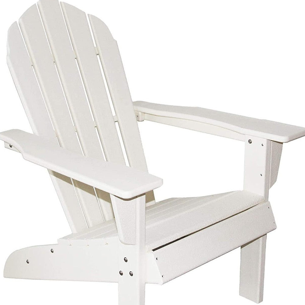 32" White Heavy Duty Plastic Adirondack Chair