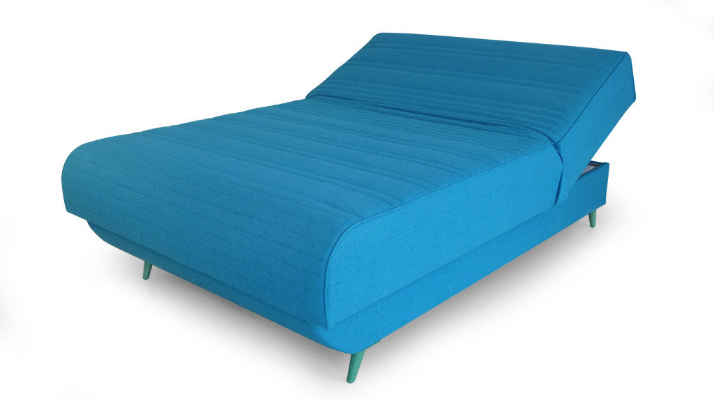 Turquoise Full Adjustable Upholstered Polyester No Bed with Mattress