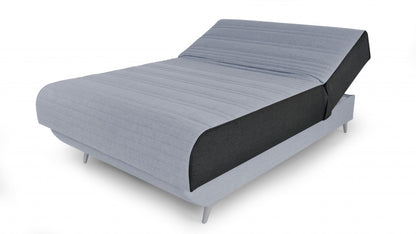 Light Gray Full Adjustable Upholstered Polyester No Bed with Mattress