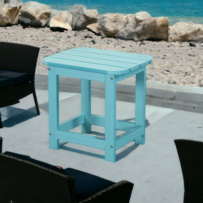 19" Blue Resin Outdoor Side Table