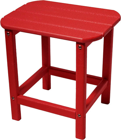 13" Red Resin Outdoor Side Table