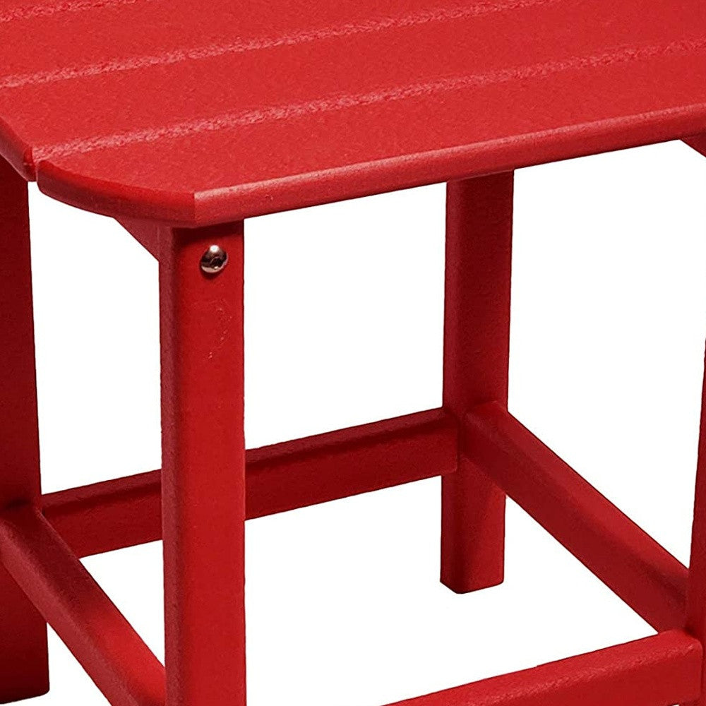 13" Red Resin Outdoor Side Table