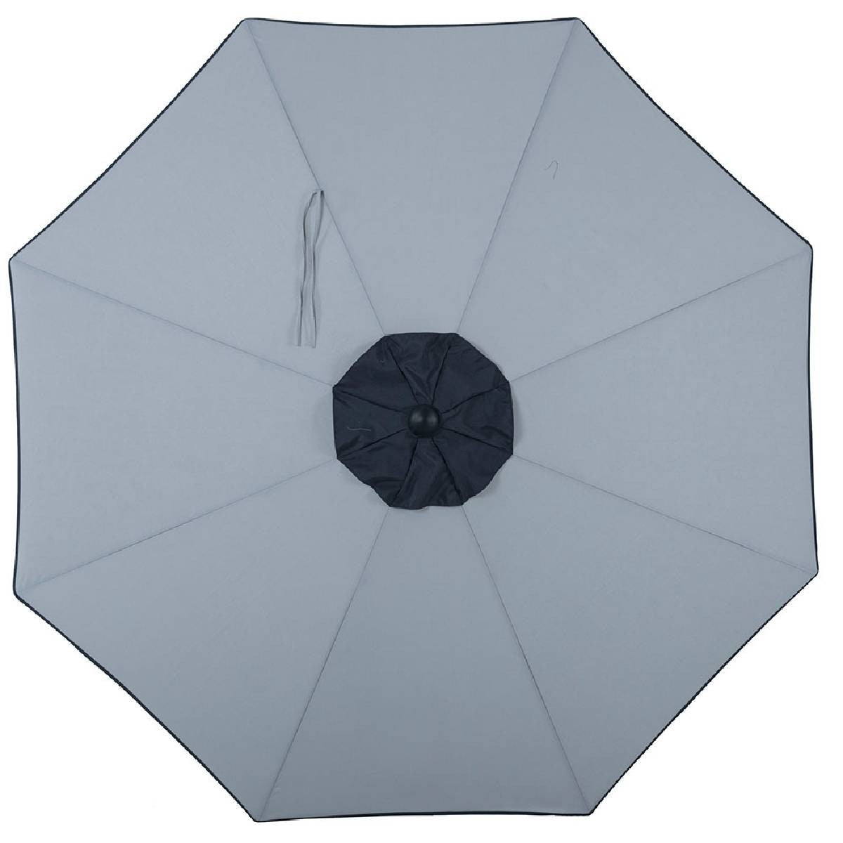 9' Light Grey And Charcoal Polyester Octagonal Tilt Market Patio Umbrella