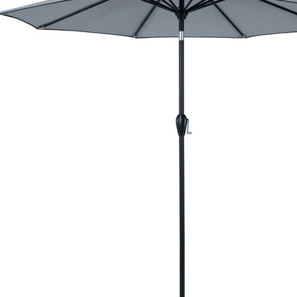 9' Light Grey And Charcoal Polyester Octagonal Tilt Market Patio Umbrella