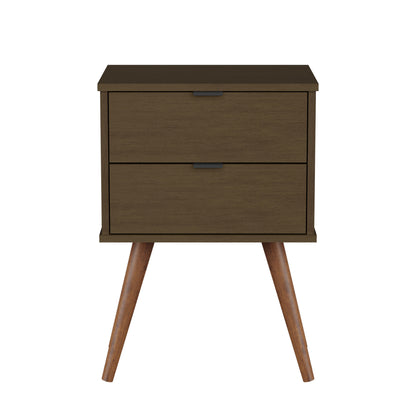 18" Cinnamon Manufactured Wood Rectangular End Table With Two Drawers