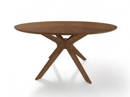 59" Brown Round Dining Table