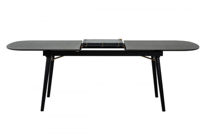 71" Black Rectangular Manufactured Wood Butterfly Leaf Dining Table