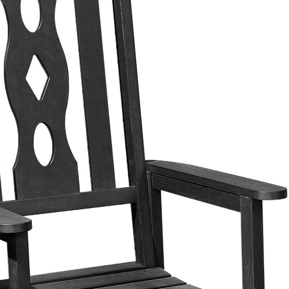 45" Black Heavy Duty Plastic Rocking Chair