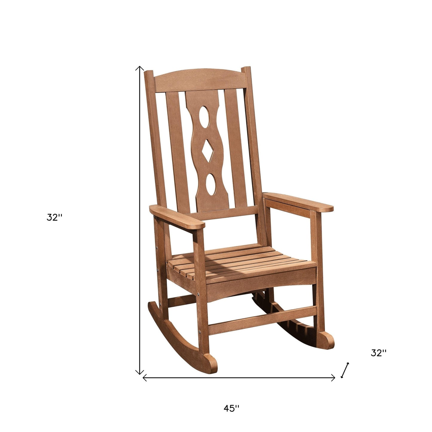 45" Brown Heavy Duty Plastic Rocking Chair