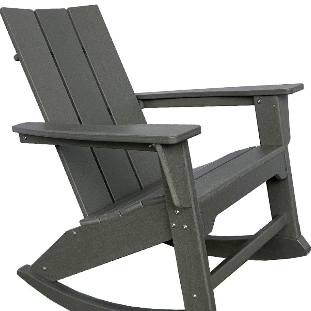 38" Gray Heavy Duty Plastic Rocking Chair