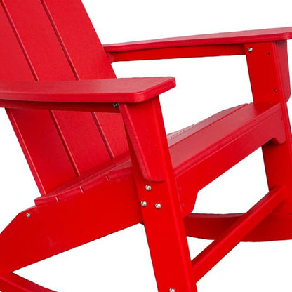 38" Red Heavy Duty Plastic Rocking Chair