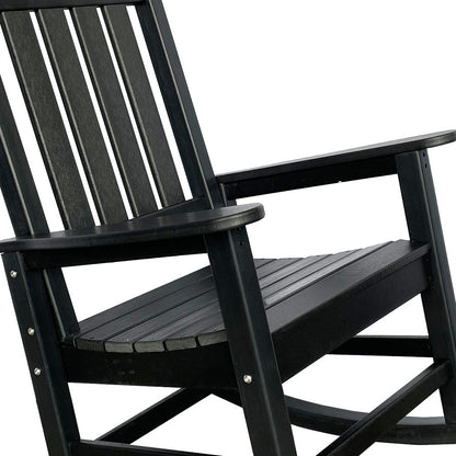 42" Black Heavy Duty Plastic Rocking Chair