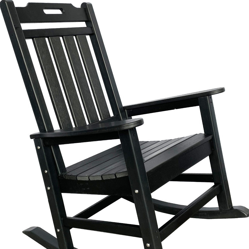 42" Black Heavy Duty Plastic Rocking Chair