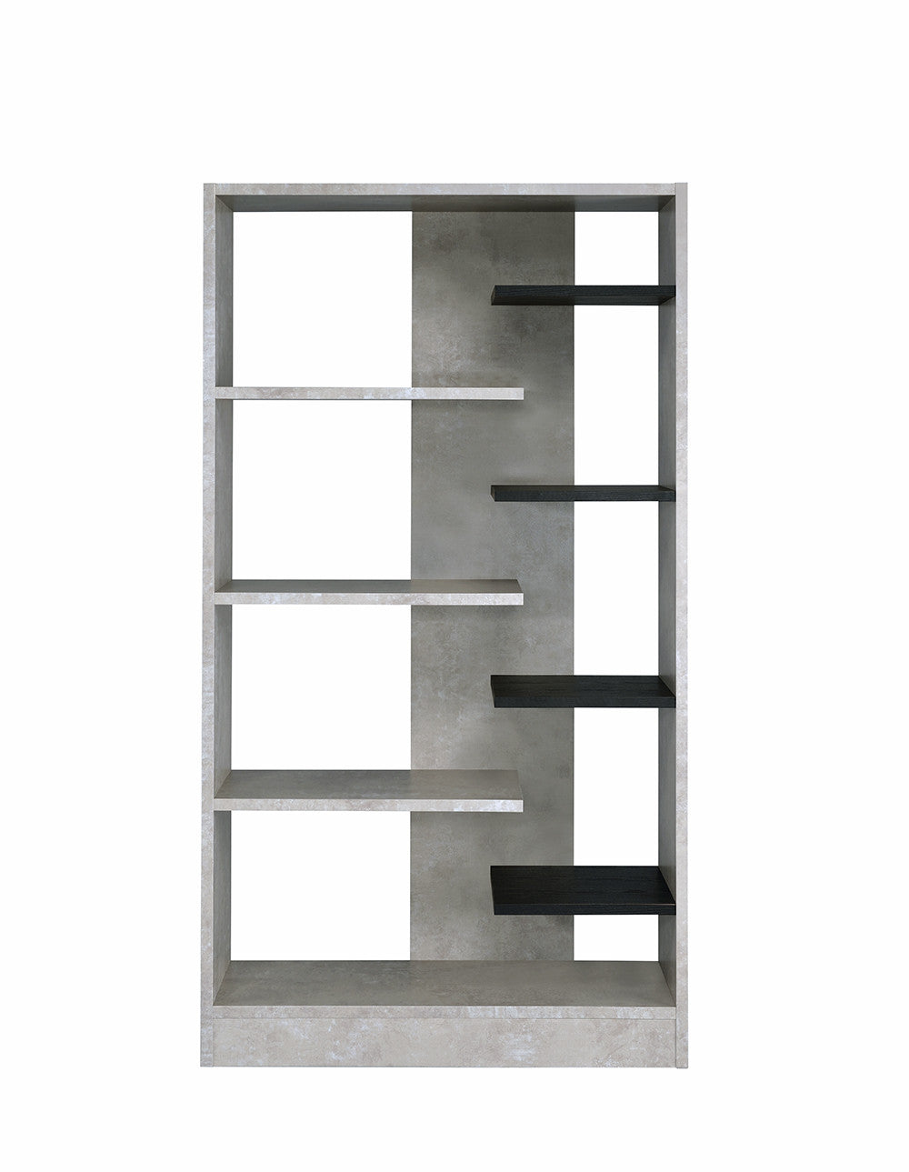 77" Gray and Black Eight Tier Etagere Bookcase