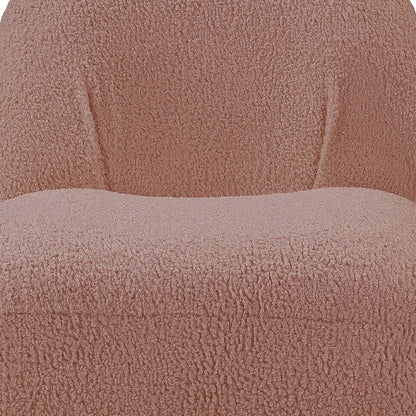 32" Pink Sherpa Solid Color Swivel Slipper Chair