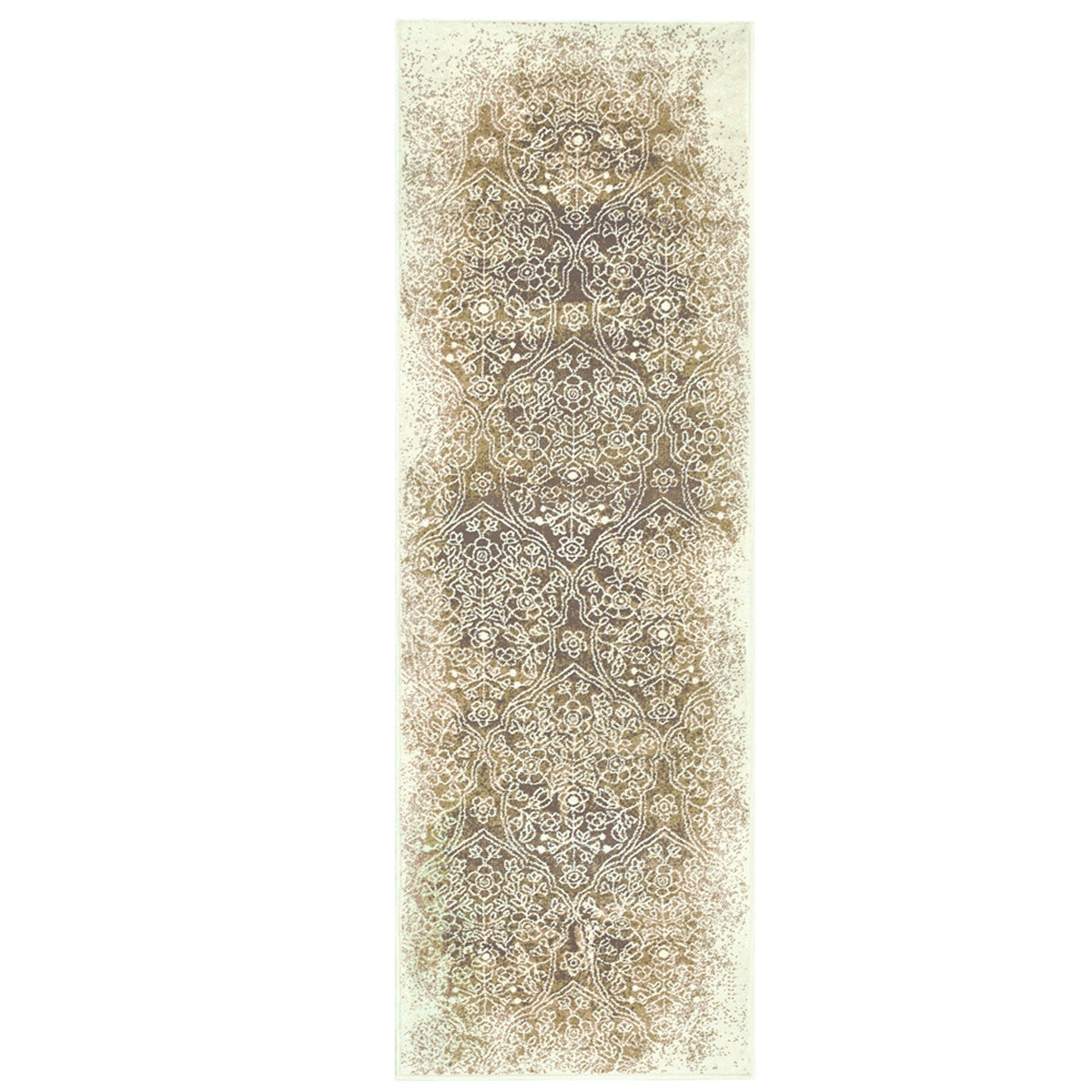 8' Camel Medallion Stain Resistant Runner Rug