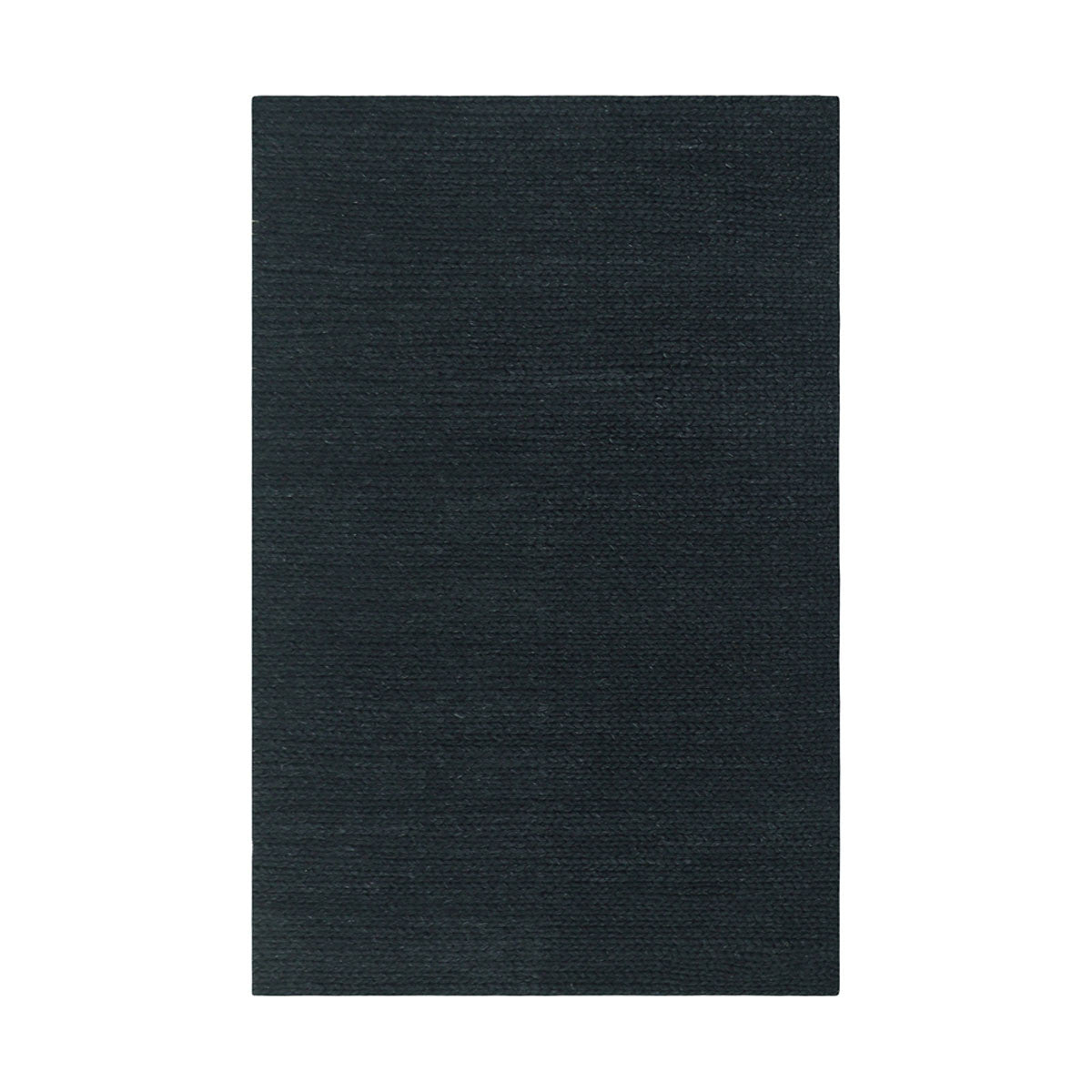 4' X 6' Black Wool Handmade Stain Resistant Area Rug