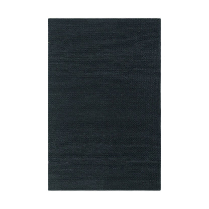4' X 6' Black Wool Handmade Stain Resistant Area Rug