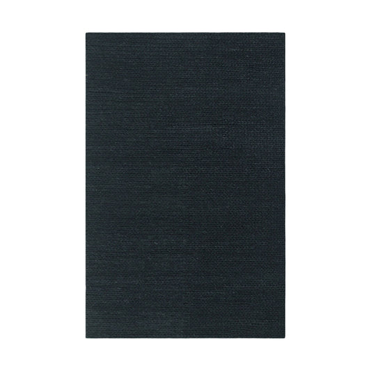 4' X 6' Black Wool Handmade Stain Resistant Area Rug