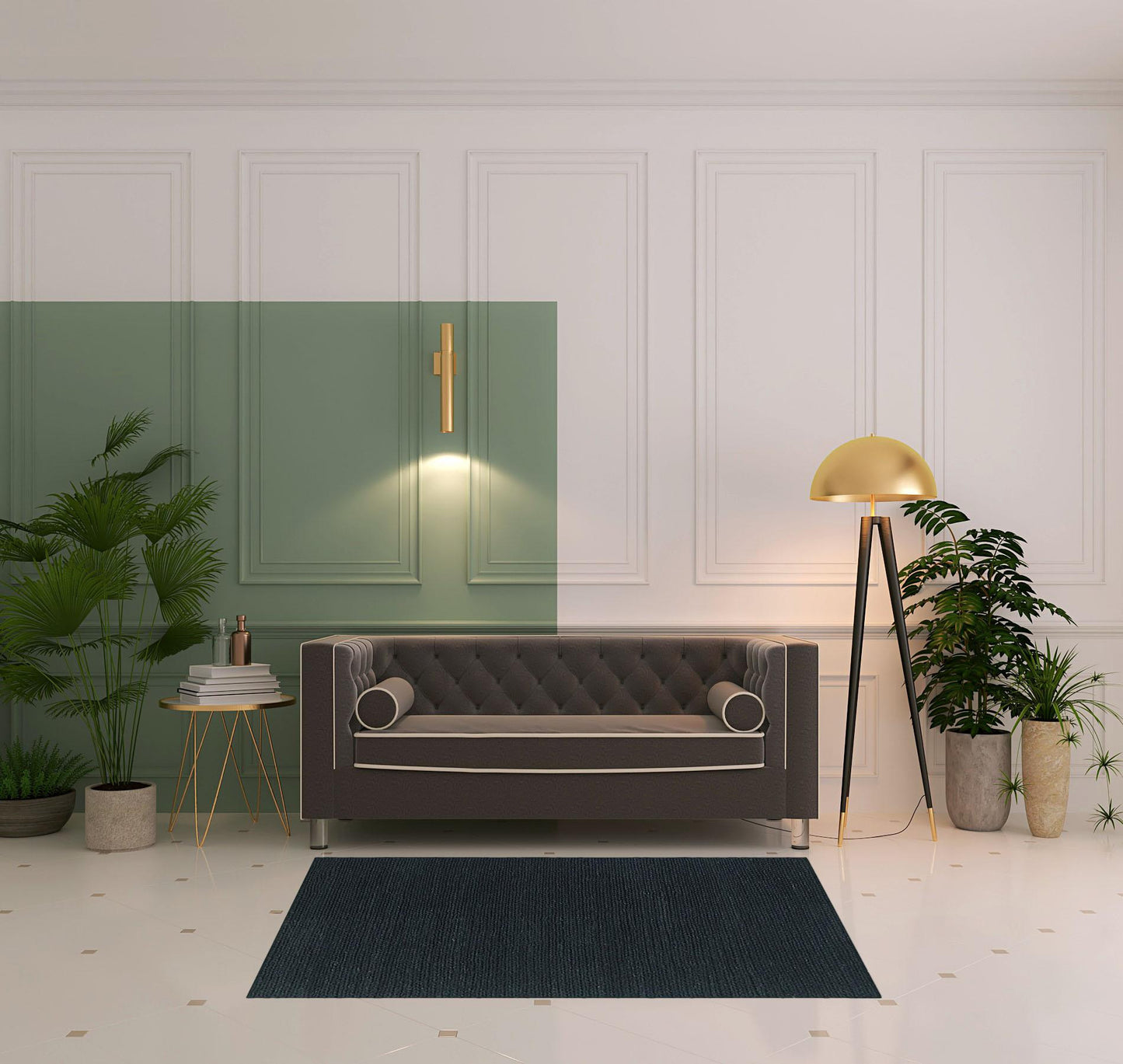 4' X 6' Black Wool Handmade Stain Resistant Area Rug