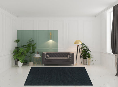 8' X 10' Black Wool Handmade Stain Resistant Area Rug