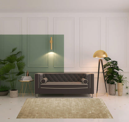 5' X 8' Beige Abstract Hand Woven Stain Resistant Area Rug