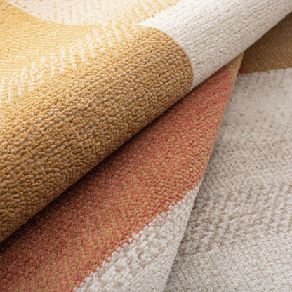 4' X 6' Terra Cotta Patchwork Power Loom Stain Resistant Area Rug