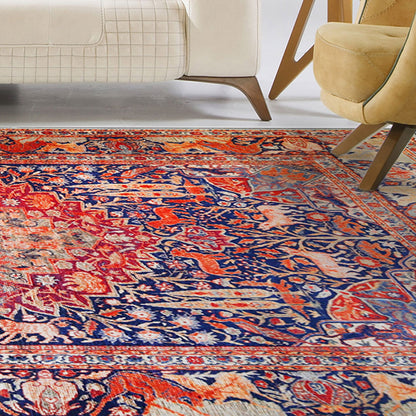 5' X 8' Brown Medallion Stain Resistant Area Rug