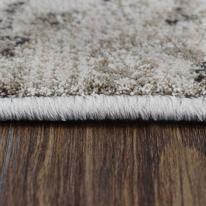 8' Bronze Floral Vines Power Loom Stain Resistant Runner Rug