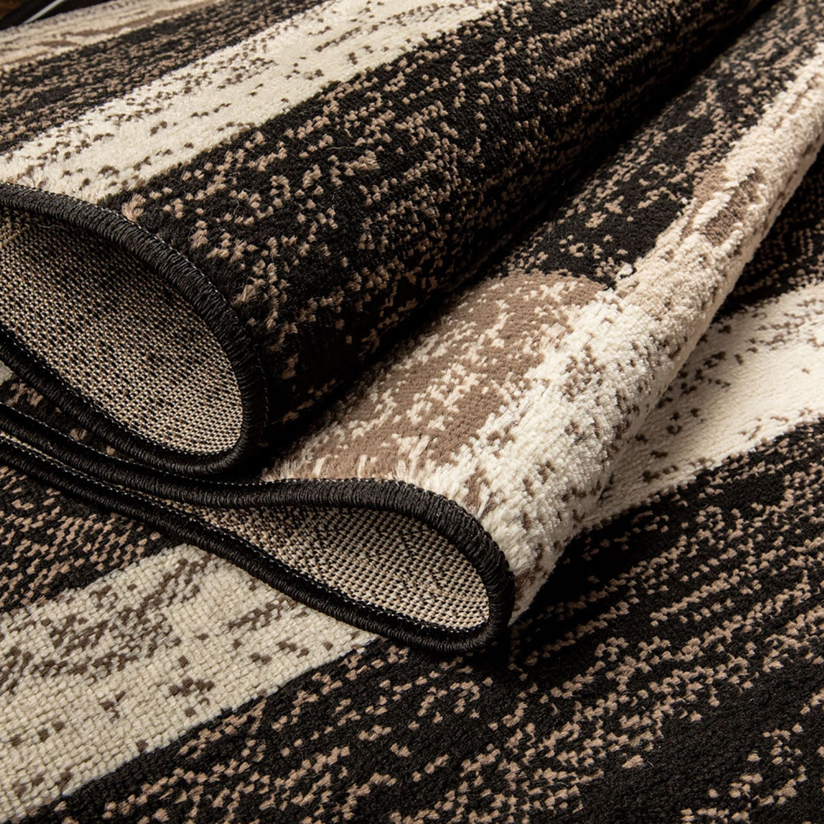 10' Chocolate Patchwork Power Loom Stain Resistant Runner Rug