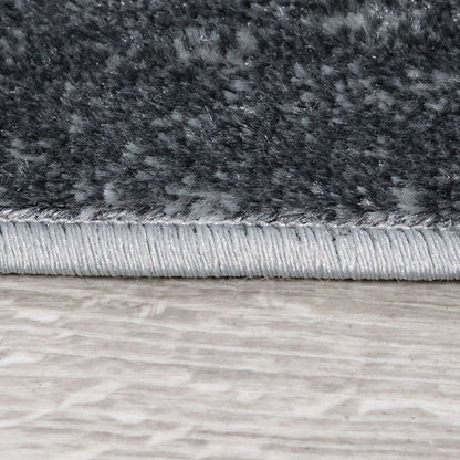 8' Charcoal Patchwork Power Loom Stain Resistant Runner Rug