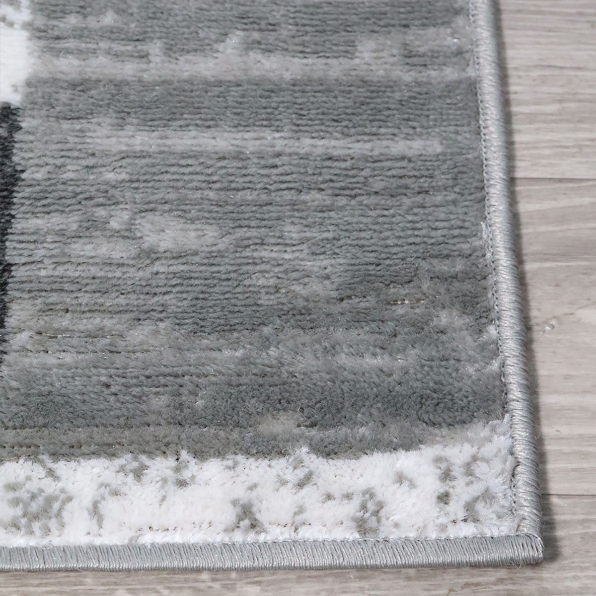 5' X 8' Charcoal Patchwork Power Loom Stain Resistant Area Rug